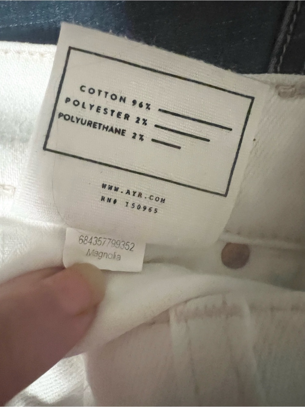 AYR Women's The bomb Pop Straight Leg Ankle White Denim Jeans Pant Sz 25 - Picture 8 of 10